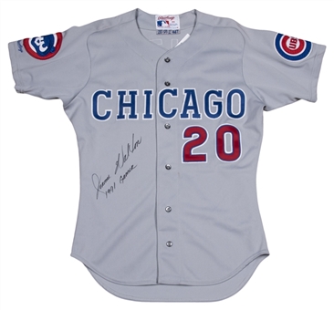 1991 Jerome Walton Game Used and Signed Chicago Cubs Road Jersey (Cubs COA & Beckett)